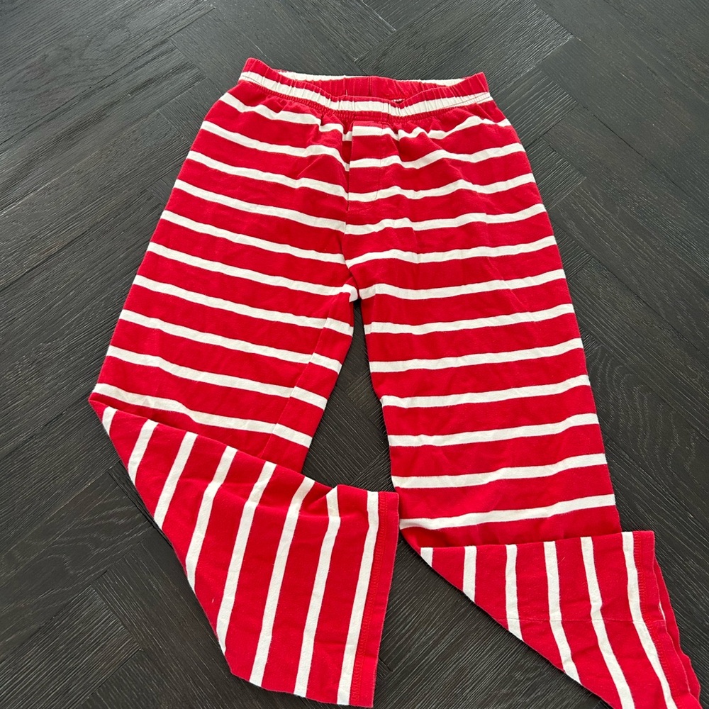 Mini Boden Kids Red and White Striped Pajama Bottoms 9-10 y
